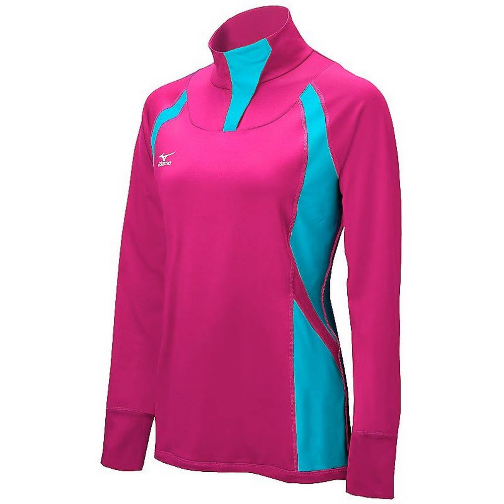 Giacca Mizuno Nine Collection: Drive Half-Zip Donna - Rosa/Blu - 59431-TCUS